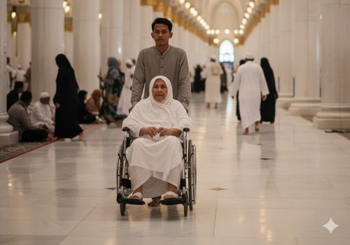 bantuan lansia di koridor masjidil haram