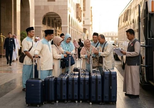 keberangkatan jamaah umroh dari hotel