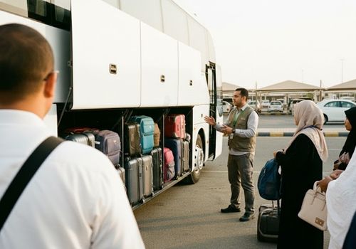 penataan koper bus umroh