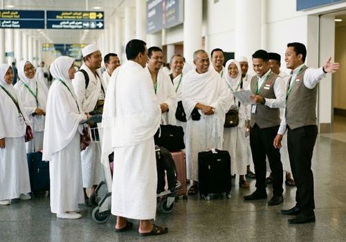 penjemputan jamaah umroh di bandara saudi