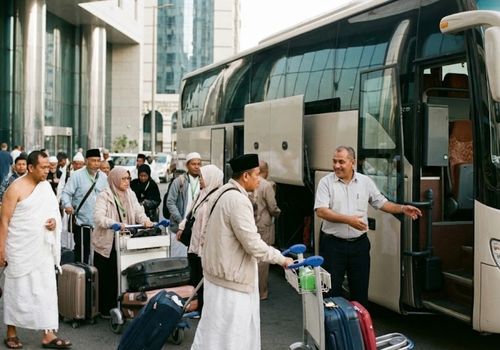 transport land arrangement umroh hiace